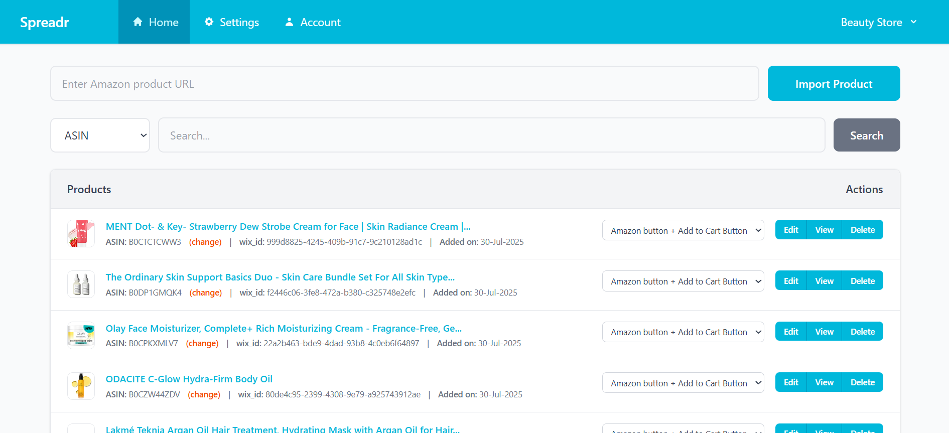 Spreadr Dashboard Interface